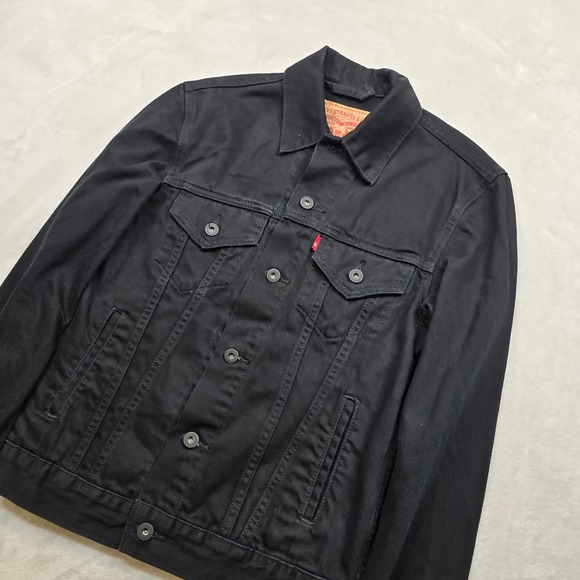 Levis Trucker Denim Jacket Mens Small Mens Black Classic Jean Jacket - Picture 4 of 12
